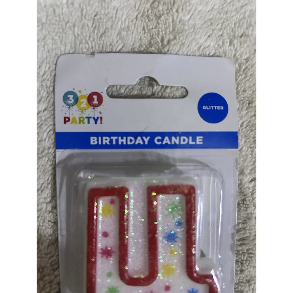 321‎ Birthday Party Glitter Candle! 4! Four! New